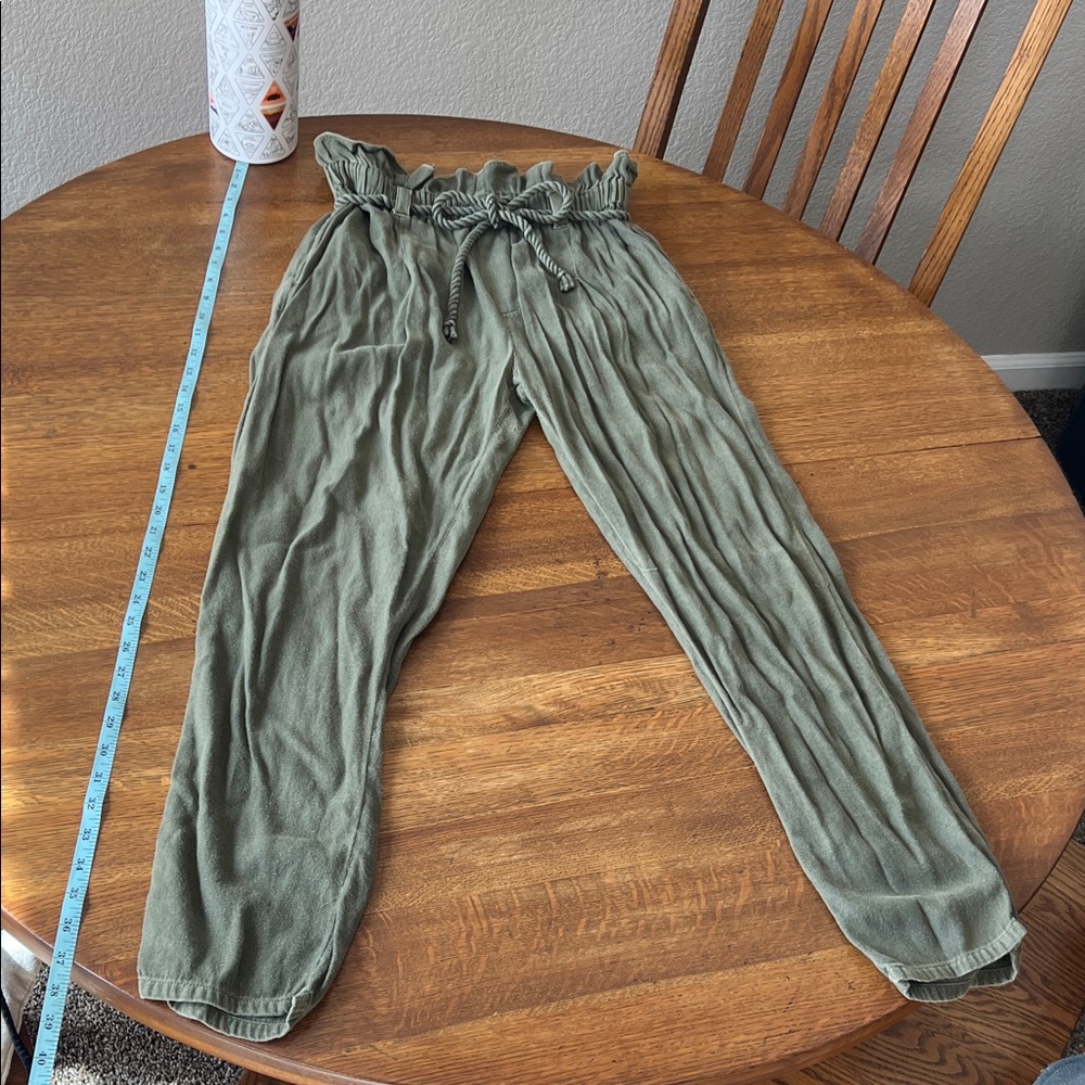 Billabong Olive Green Paperbag Waist Pants
